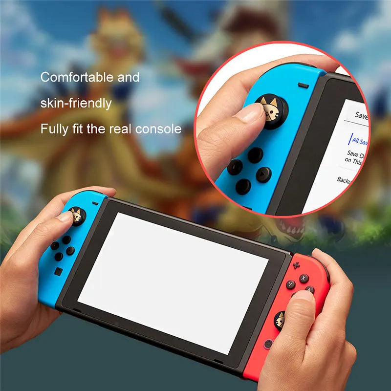 2pc Cartoon Thumb Stick Grip Cap For Nintendo Switch Oled NS Lite JoyCon Controller Joystick Cover Protector Soft Silicone Case