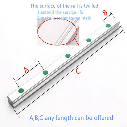 Gtooza_2pc HGR15 HGH15 Square Linear Guide Rail Width 15mm Length+4pc Slide Block Carriages HGH15CA/Flang HGW15CC CNC Router Engraving gtooza.com