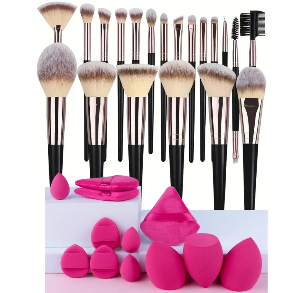 3-20PCS Makeup Brushes Set Foundation Eye Shadow Blush Highlighter Concealer Brush Female Beauty Tool Beauty Sponges Thumb Puffs