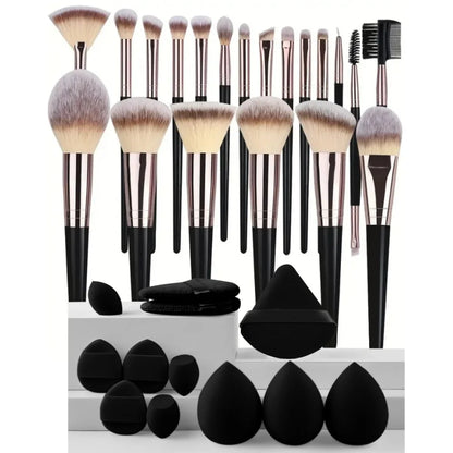 3-20PCS Makeup Brushes Set Foundation Eye Shadow Blush Highlighter Concealer Brush Female Beauty Tool Beauty Sponges Thumb Puffs