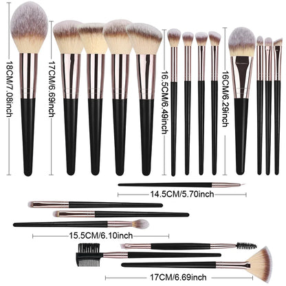 3-20PCS Makeup Brushes Set Professional Eyeshadow Foundation Concealer Blending Blush Brush Kabuki Soft Fluffy Women Beauty Tool