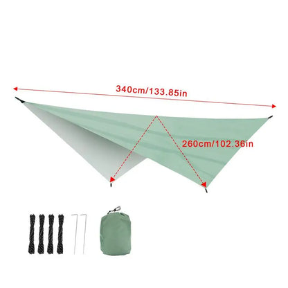 PC 3.4x2.6m Waterproof Tarp Tent Sun Shade Ultralight Garden Canopy Sunshad