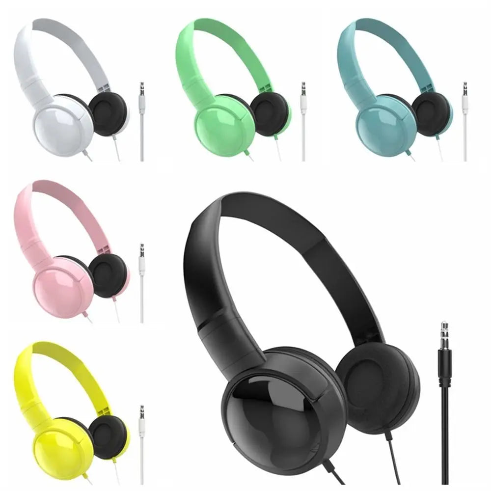 PC3.5mm Adjustable Headphones Kids Over Ear Stereo Headband Gaming Girl Gif