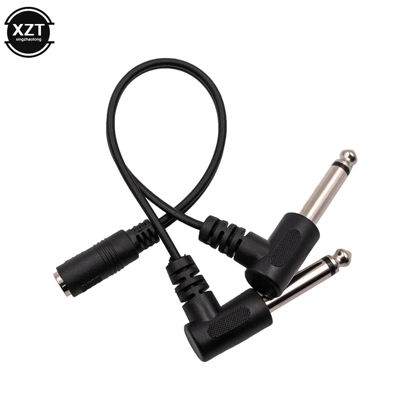 PC3.5mm Mini 1/8 inch TRS Stereo Female Jack to Dual 1/4 6.35mm Male Plug M