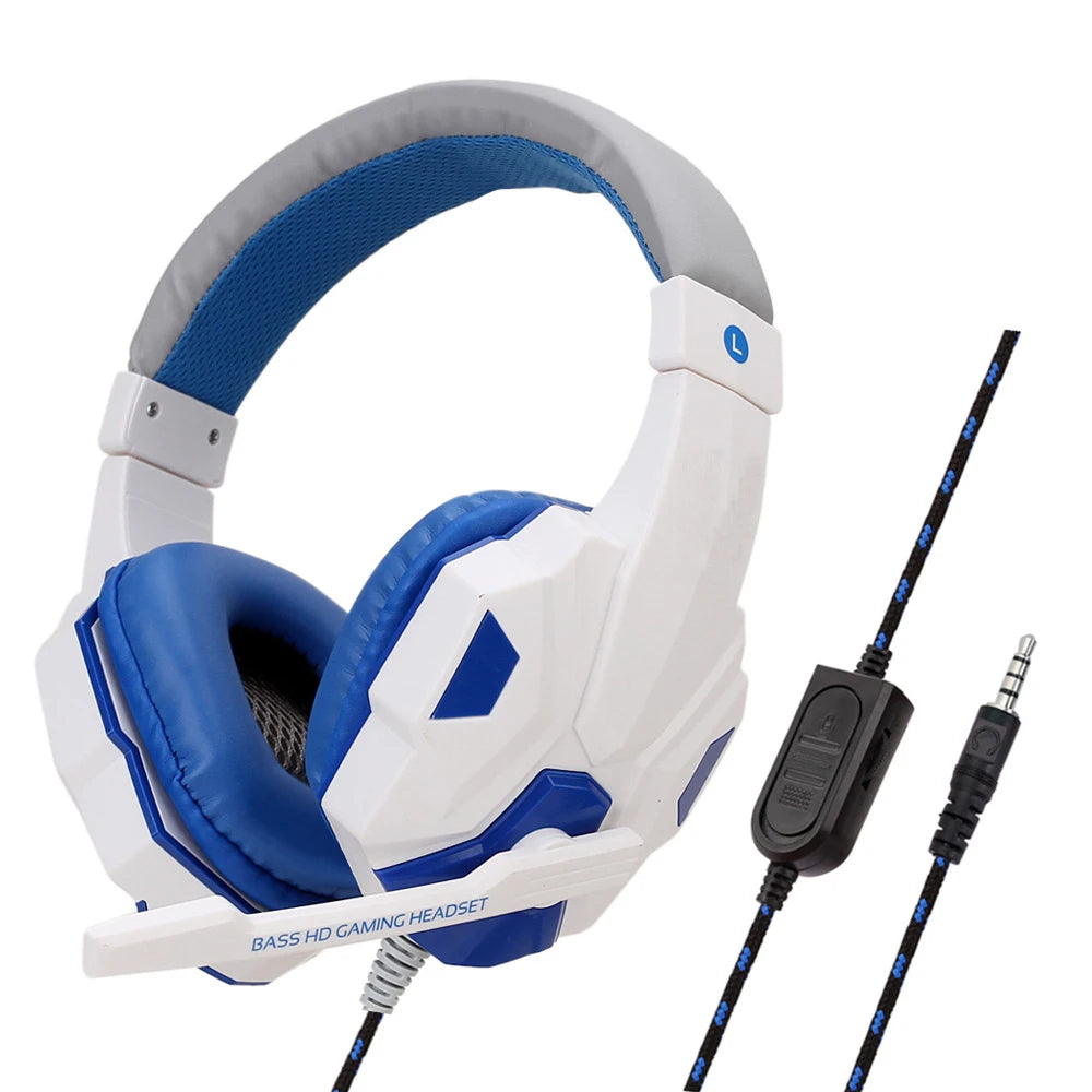 PC3.5mm Wired Gaming Headphones With Microphone 120° Adjustable PC Bass Ste