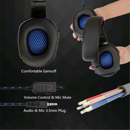 PC3.5mm Wired Gaming Headphones With Microphone 120° Adjustable PC Bass Ste