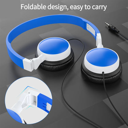 PC3.5mm Wired HD Sound Headphones Over Ear Headset Bass Stereo Foldable Adj