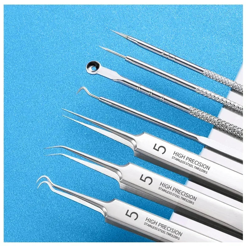 3-8pcs Stainless Steel Acne Needles Blackhead Remover Tools Pore Cleansing Tools Professional Facial Care Beauty Tools