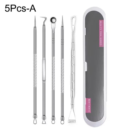 3-8pcs Stainless Steel Acne Needles Blackhead Remover Tools Pore Cleansing Tools Professional Facial Care Beauty Tools