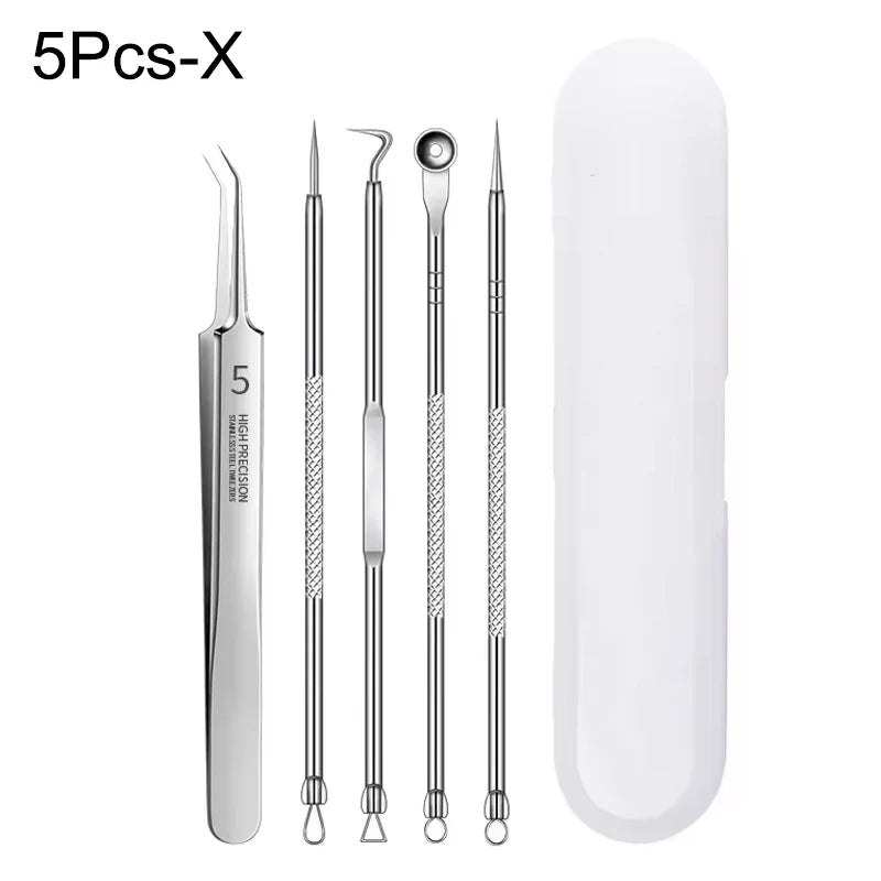 3-8pcs Stainless Steel Acne Needles Blackhead Remover Tools Pore Cleansing Tools Professional Facial Care Beauty Tools