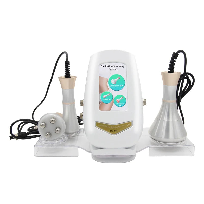 3 IN1 80K Cavitation Slimming Machine Ultrasonic Body Shaping Massage Weight Loss RF Anti-Wrinkle Skin Lift Tighten Beauty Care