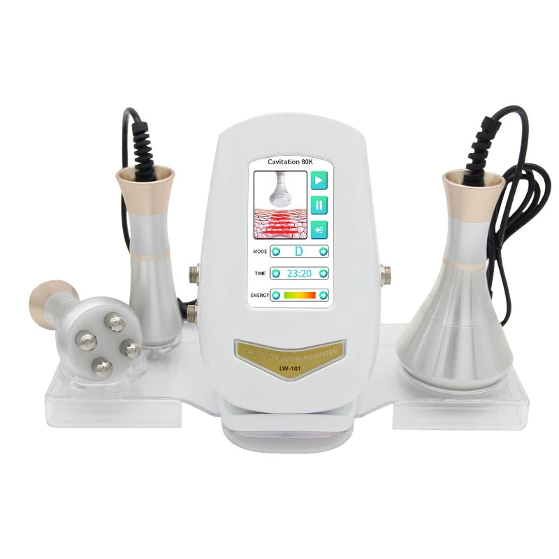 3 IN1 80K Cavitation Slimming Machine Ultrasonic Body Shaping Massage Weight Loss RF Anti-Wrinkle Skin Lift Tighten Beauty Care