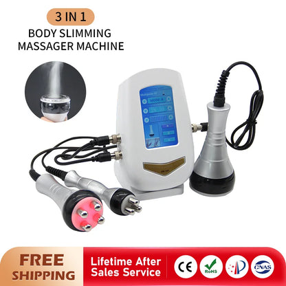 3 In 1 40K Ultrasonic Cavitation RF Beauty Machine Skin Care Tighten Anti-wrinkle Body Slimming Massage Weight Loss Equipment