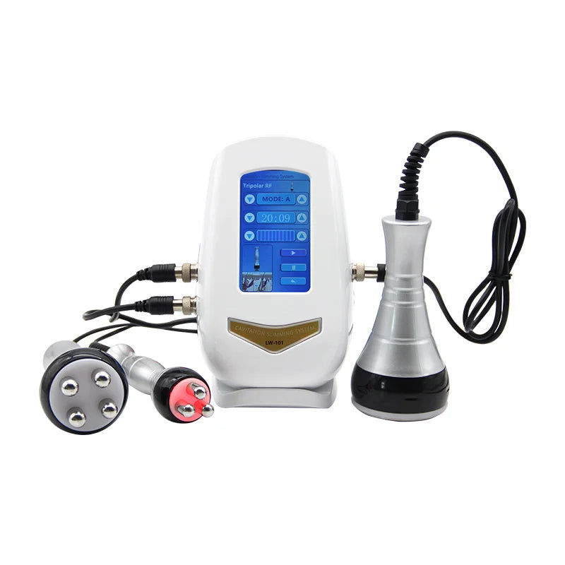 3 In 1 40K Ultrasonic Cavitation RF Beauty Machine Skin Care Tighten Anti-wrinkle Body Slimming Massage Weight Loss Equipment