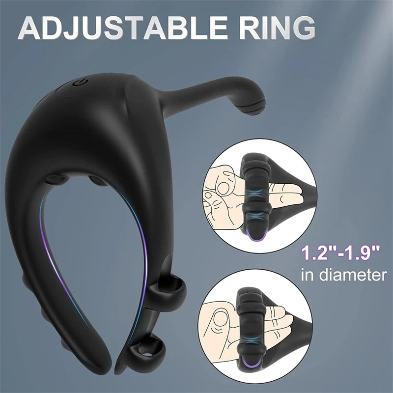 3 In 1 Cock Vibrator Penis Ring Butt Anal Plug Male Prostate Massager Stimulator Wireless Remote Cocking Sex Toys  Men Adults