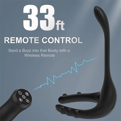 3 In 1 Cock Vibrator Penis Ring Butt Anal Plug Male Prostate Massager Stimulator Wireless Remote Cocking Sex Toys  Men Adults