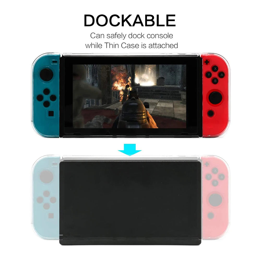 3 In 1 Protective Case Cover Dockable Clear Shock-Absorption Anti-Scratch Protector  Nintendo Switch Tpu Soft Joy-Con Case