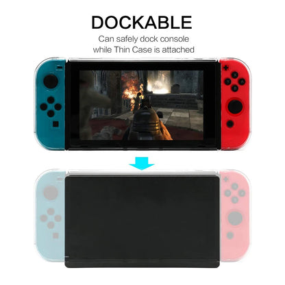 3 In 1 Protective Case Cover Dockable Clear Shock-Absorption Anti-Scratch Protector  Nintendo Switch Tpu Soft Joy-Con Case