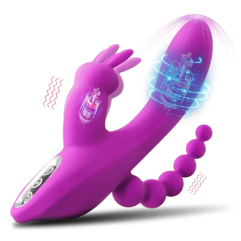 Gtooza3 In 1  Rabbit Vibrators Woman  Massage Anal Beads Sex Toys  Adults G-Spot Stimulation Female Masturbator gtooza.com