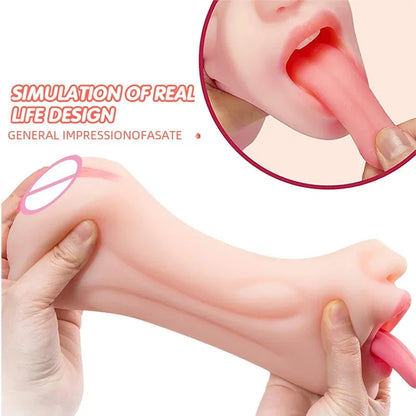 Gtooza_3 in 1 Artificial Male Masturbator Cup Realistic Vaginal Real Oral Vagina Anal Silicone Ass Sex Toys  Men Masturbation gtooza.com