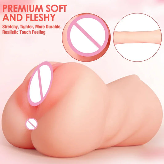 Gtooza3 in 1 Male Masturbator Pocket  with Realistic Mouth Textured Vagina and Tight  Sex Toys  Men