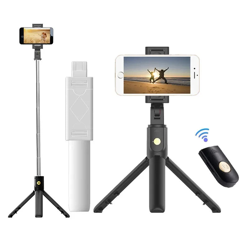 PC3 in 1 Mini Wireless Bluetooth Selfie Stick With Shutter Remote Tripod Fo