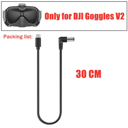 30/130CM Power Charging Cable  DJI FPV Goggles 2/V2 Fast Charge Mobile Pwoer Supply Cable  DJI FPV Goggles 2/V2