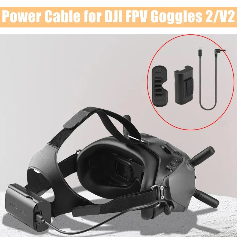 30/130CM Power Charging Cable  DJI FPV Goggles 2/V2 Fast Charge Mobile Pwoer Supply Cable  DJI FPV Goggles 2/V2