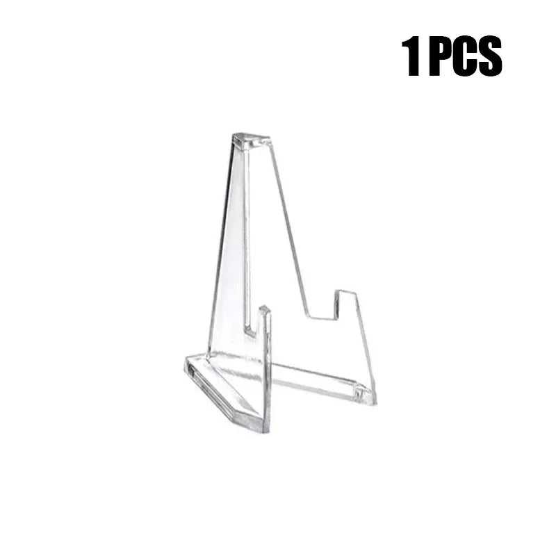 30/1PCS Transparent Triangle Display Stand For Business Card Coin Challenge Medal Support Rack Clear Acrylic Mini Holders