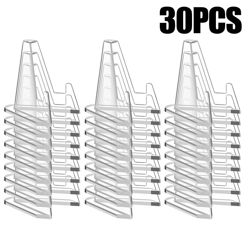 30/1PCS Transparent Triangle Display Stand For Business Card Coin Challenge Medal Support Rack Clear Acrylic Mini Holders