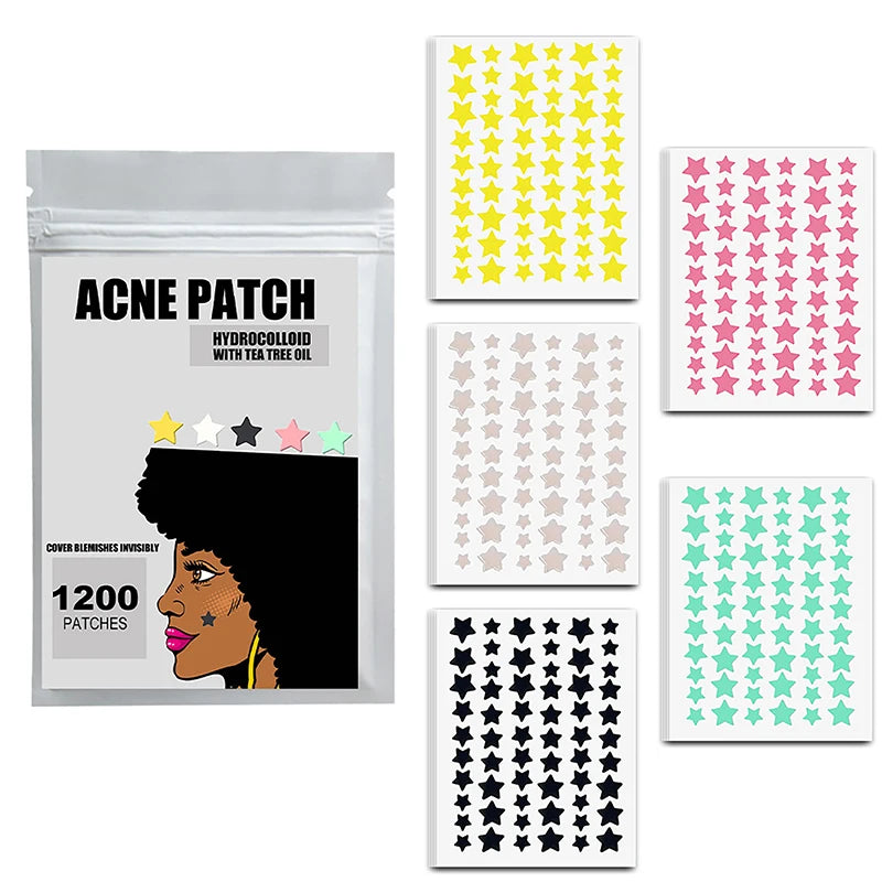 300/600/1200 PCS/SET Star Pimple Patch Acne Colorful Invisible Acne Removal Skin Care Stickers Concealer Face Spot Beauty