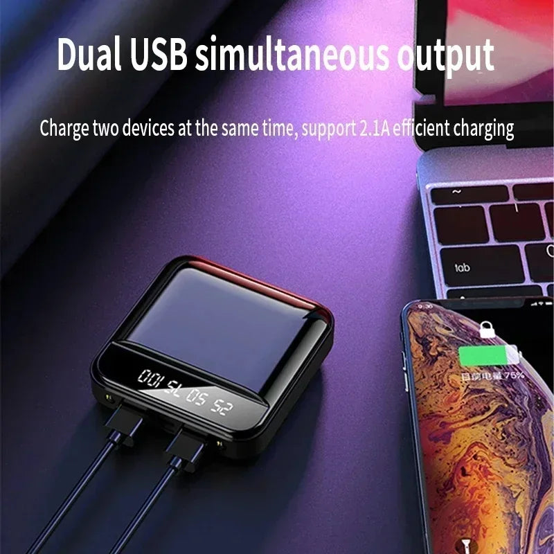 PC 30000 mAh Large-capacity Power Bank MINI Super Fast Charge Built-in Cable Portable External Battery For Iphone Samsung Xiaomi