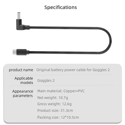 30CM For Original DJI Goggles 2 Battery Accessories Charging Cable Power Line Battery Fixed Bracket Box  DJI  Avata Drone