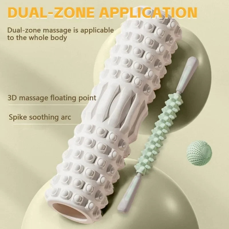 PC 30cm Yoga Column Gym Fitness Pilates Foam Roller Exercise Back Massage R