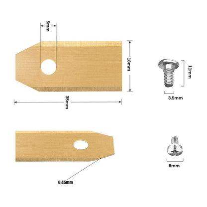 35*18*0.45mm Lawn Robot Blade Gold Silver Lawn Mover Replacement Blade For Gardena Husqvarna Automower yardce Garden Tools