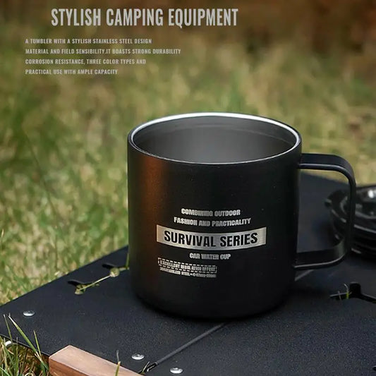 PC 350ml Insulated Camping Mug Stainless Steel Coffee Mugs With Lid Outdoor