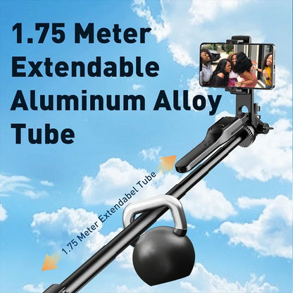 PC360°Auto Rotatable Fill Light Selfie Stick Tripod Extendable Wireless Blu