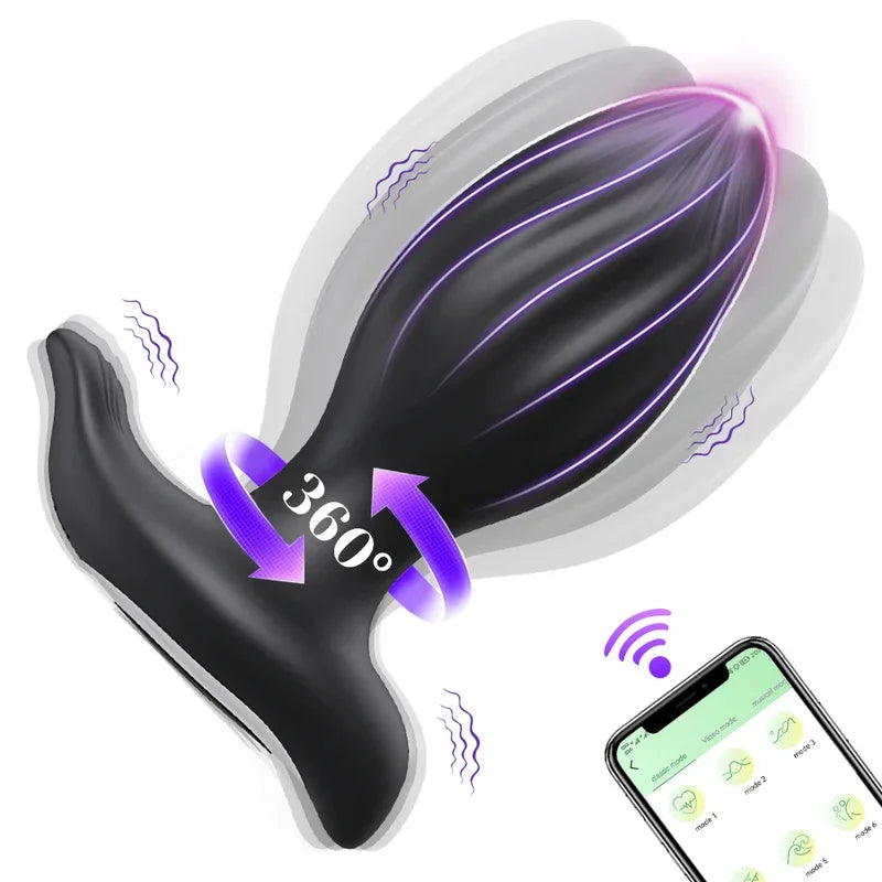 Gtooza_360° Rotation Wireless Control  APP Bluetooth  Men Prostate Massager Male Ass Anal Adult Sex Toys Couples gtooza.com