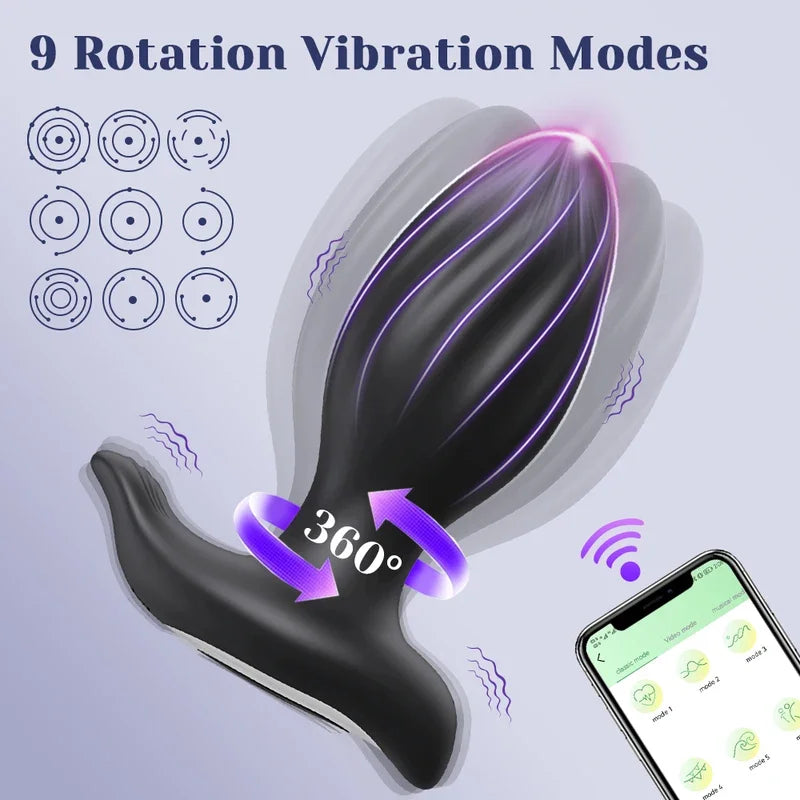 Gtooza_360° Rotation Wireless Control  APP Bluetooth  Men Prostate Massager Male Ass Anal Adult Sex Toys Couples gtooza.com