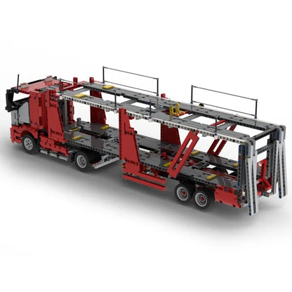 NewMOC Technical Truck Semi-Trailer Car Transporter Model Building Blocks D