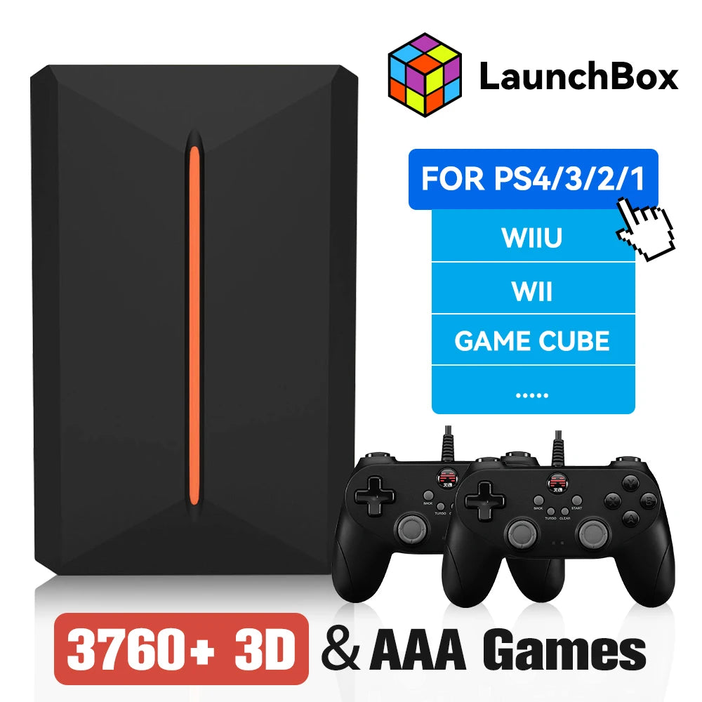 3760+ 3D/AAA Games  PS4/PS3/PS2/Switch/WII/WIIU/N64/DC etc Portable 500GB Launchbox External Gaming Hard Drive  Windows PC