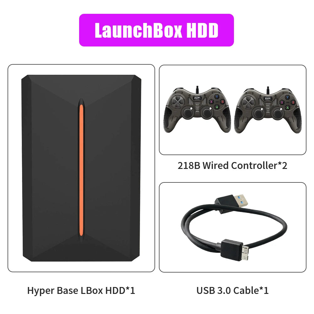 3760+ 3D/AAA Games  PS4/PS3/PS2/Switch/WII/WIIU/N64/DC etc Portable 500GB Launchbox External Gaming Hard Drive  Windows PC