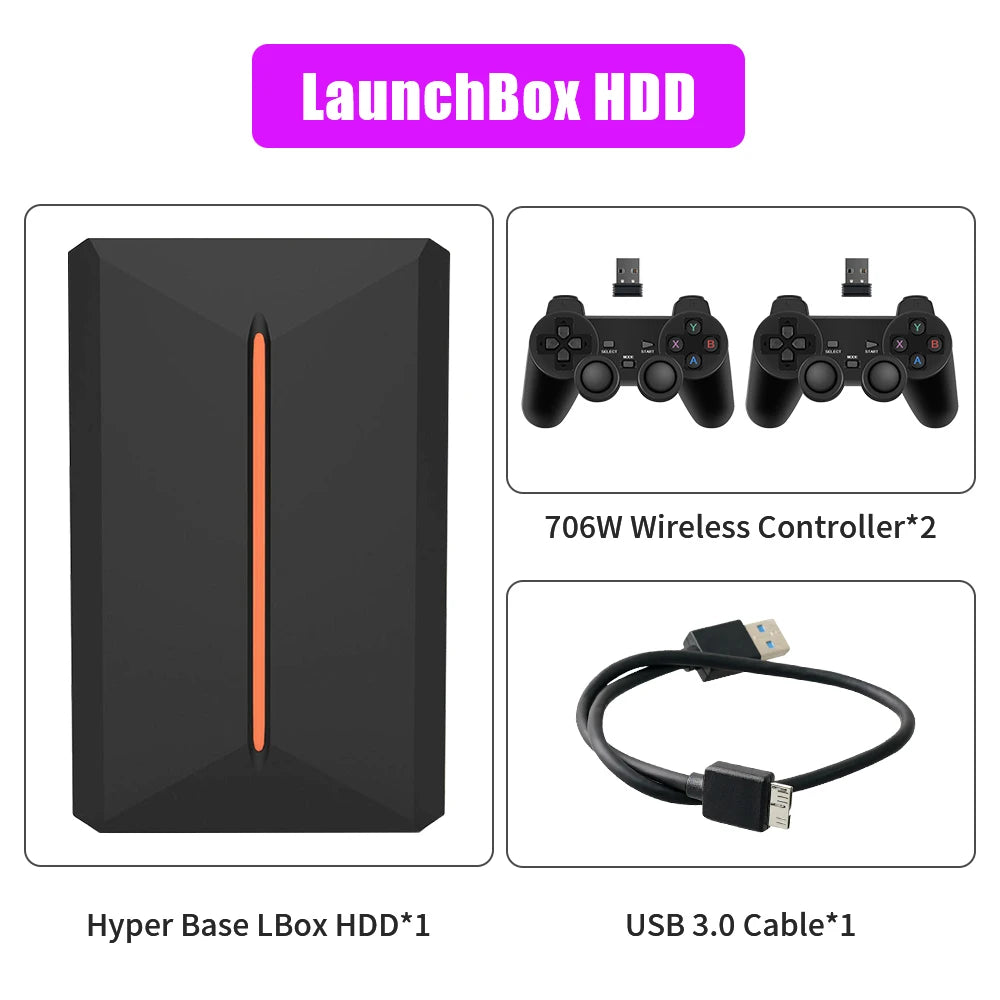 3760+ 3D/AAA Games  PS4/PS3/PS2/Switch/WII/WIIU/N64/DC etc Portable 500GB Launchbox External Gaming Hard Drive  Windows PC