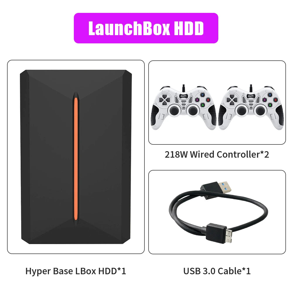 3760+ 3D/AAA Games  PS4/PS3/PS2/Switch/WII/WIIU/N64/DC etc Portable 500GB Launchbox External Gaming Hard Drive  Windows PC