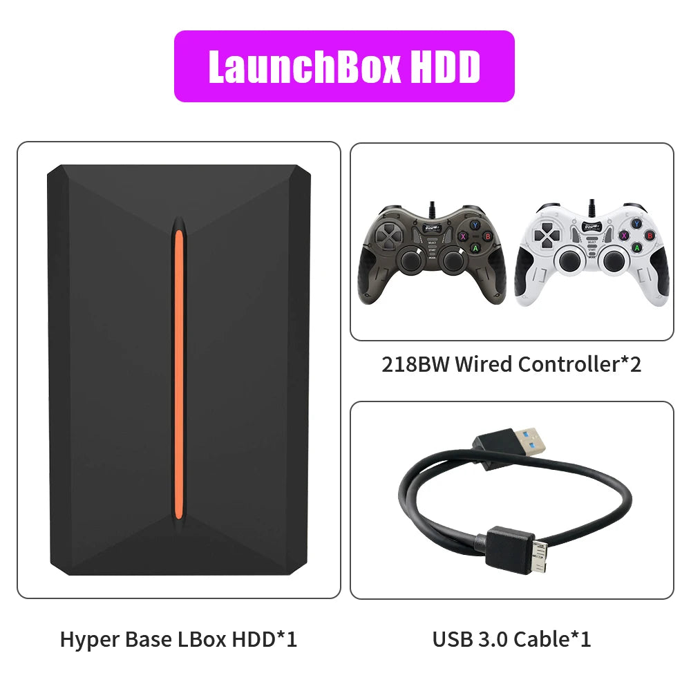 3760+ 3D/AAA Games  PS4/PS3/PS2/Switch/WII/WIIU/N64/DC etc Portable 500GB Launchbox External Gaming Hard Drive  Windows PC