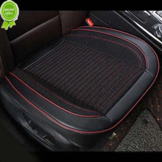 Nouvelle housse de siège de voiture en lin avec coussin en cuir entouré 3D, protection avant