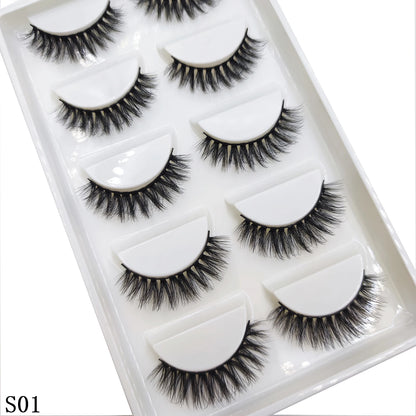 38 Style 5 Pairs Eyelash Natural 3D Mink False Eyelashes Makeup Fake Eye Lashes Faux Cils Make Up Beauty Tools Wholesale