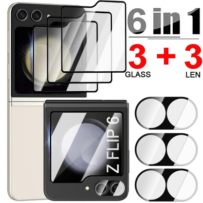 3D Curved Back Screen Protector Tempered Glass For Samsung Galaxy Z Flip 6 Flip6 5G Rear Camera Lens Protective Glass Films