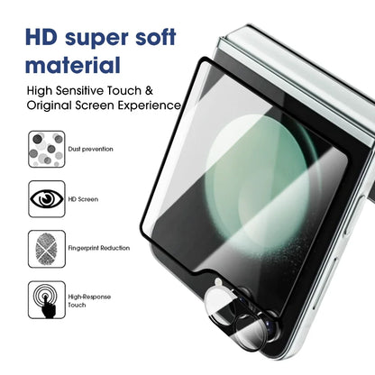 3D Curved Back Screen Protector Tempered Glass For Samsung Galaxy Z Flip 6 Flip6 5G Rear Camera Lens Protective Glass Films