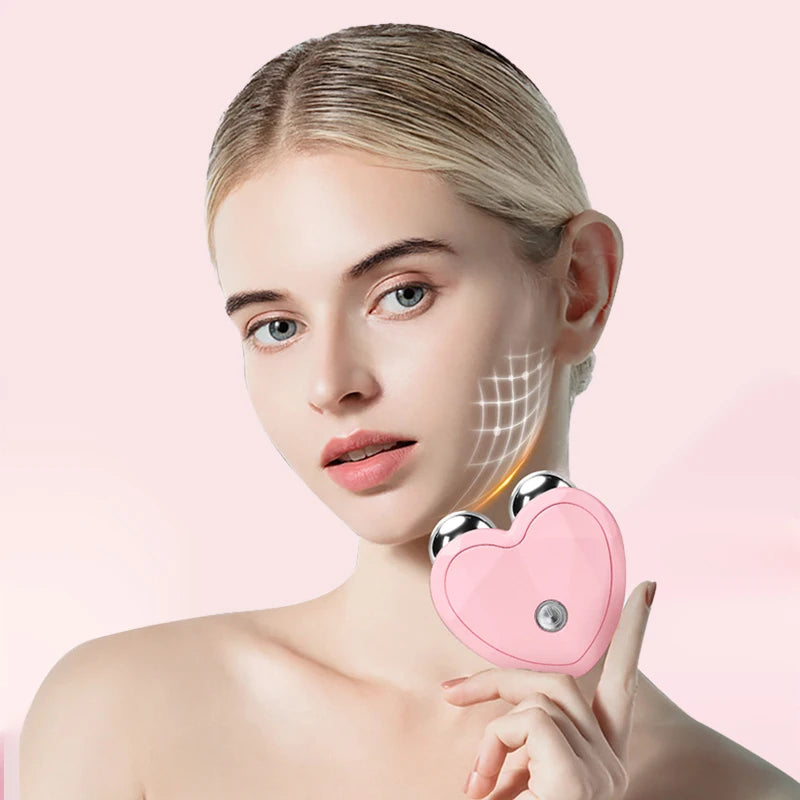 PC 3D Microcurrent Electric Face Massager Lift Roller Mini Facial Lifting D